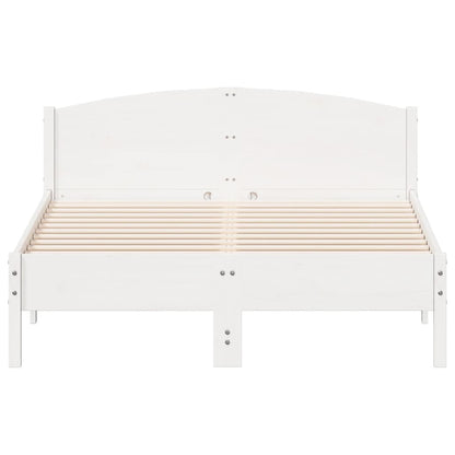 Cadre de lit sans matelas blanc 135x190 cm bois de pin massif