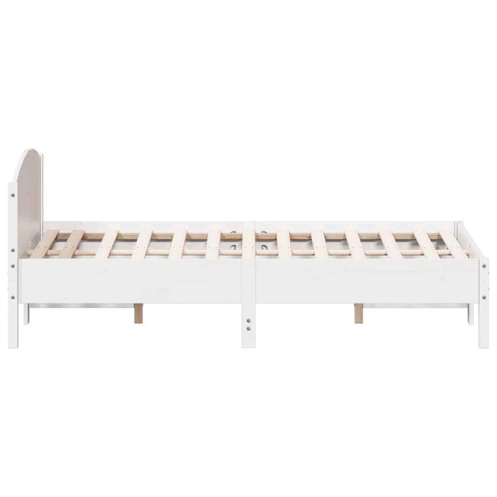 Cadre de lit sans matelas blanc 135x190 cm bois de pin massif