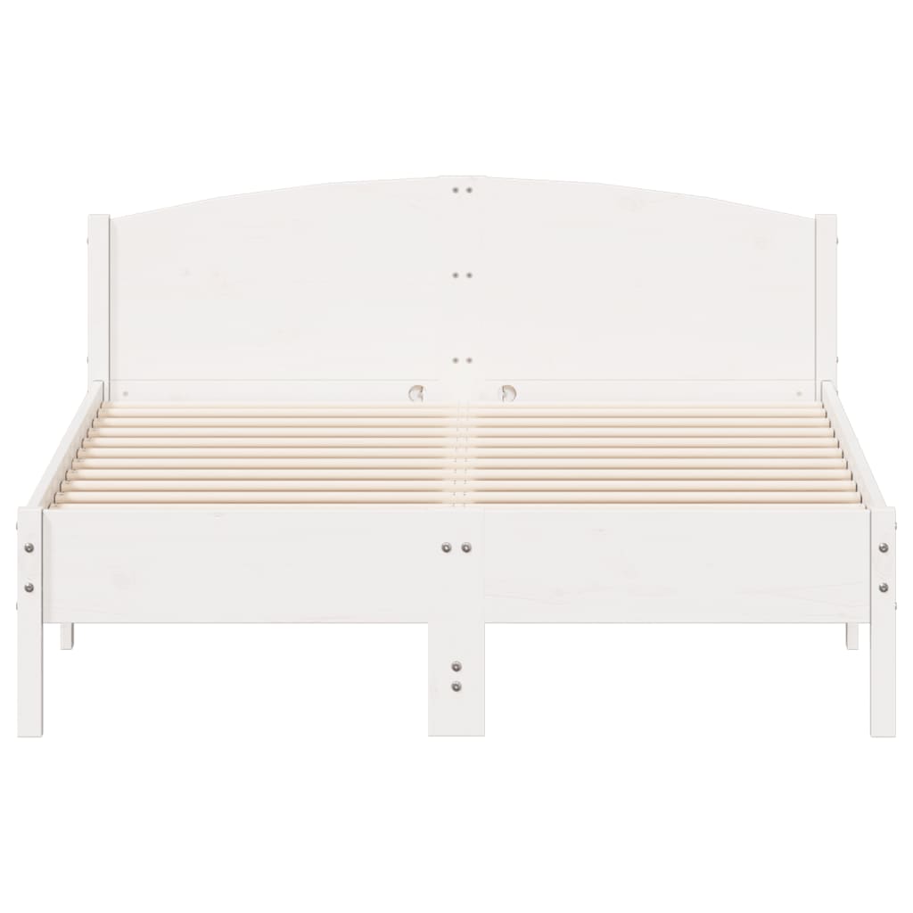 Cadre de lit sans matelas blanc 120x190 cm bois de pin massif