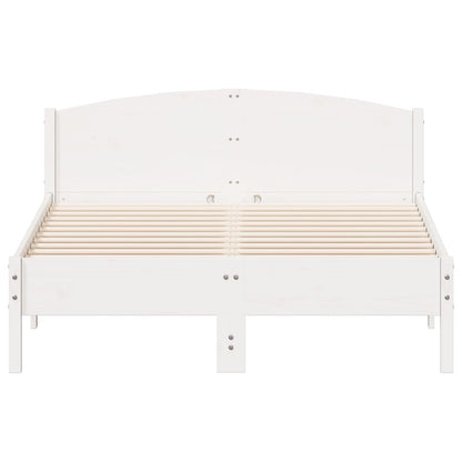 Cadre de lit sans matelas blanc 120x190 cm bois de pin massif