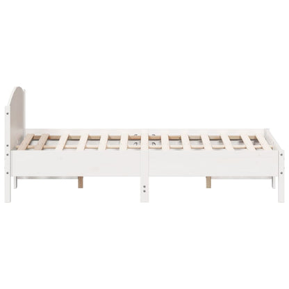 Cadre de lit sans matelas blanc 120x190 cm bois de pin massif