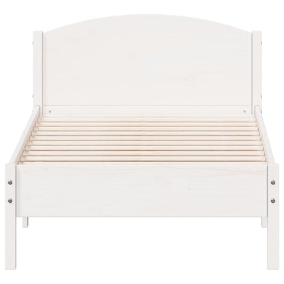 Cadre de lit sans matelas blanc 100x200 cm bois de pin massif