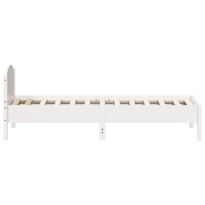 Cadre de lit sans matelas blanc 100x200 cm bois de pin massif