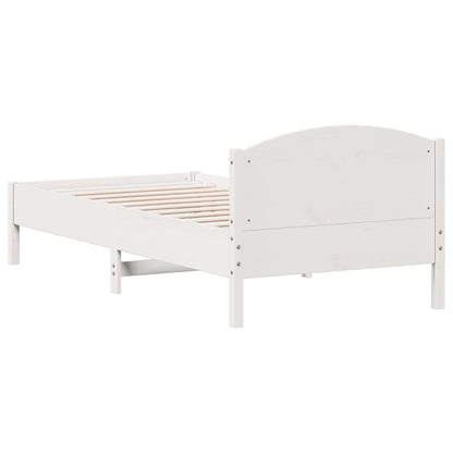 Cadre de lit sans matelas blanc 100x200 cm bois de pin massif