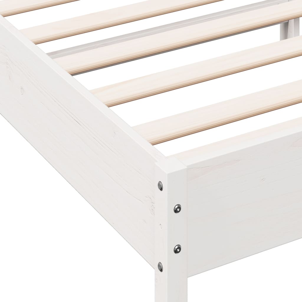 Cadre de lit sans matelas blanc 100x200 cm bois de pin massif