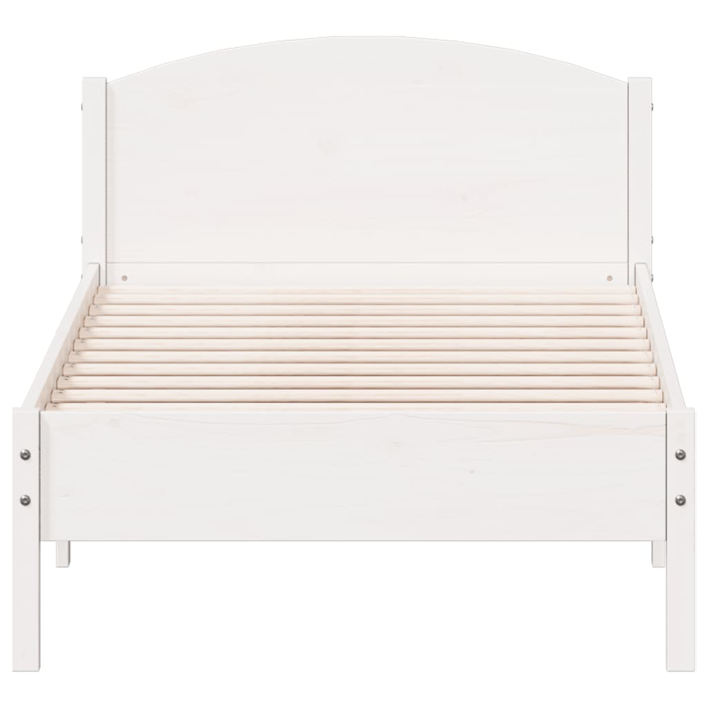 Cadre de lit sans matelas blanc 90x200 cm bois de pin massif