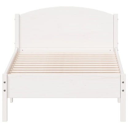 Cadre de lit sans matelas blanc 90x200 cm bois de pin massif