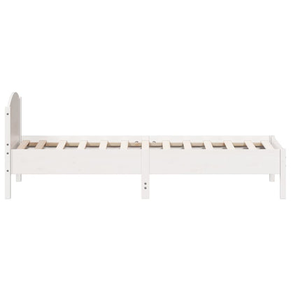 Cadre de lit sans matelas blanc 90x200 cm bois de pin massif