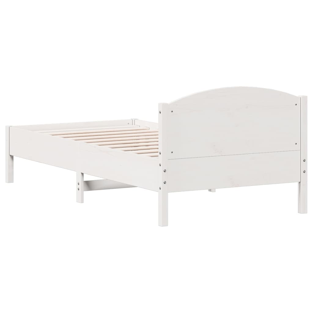 Cadre de lit sans matelas blanc 90x200 cm bois de pin massif