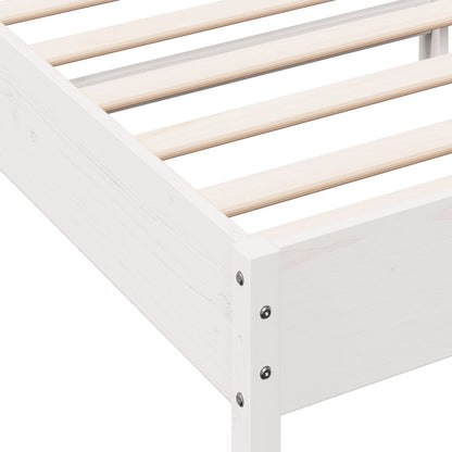 Cadre de lit sans matelas blanc 90x200 cm bois de pin massif