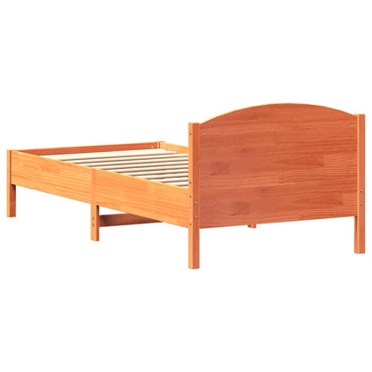 Cadre de lit sans matelas cire marron 90x200 cm bois pin massif