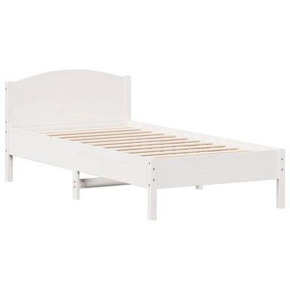 Cadre de lit sans matelas blanc 90x190 cm bois de pin massif