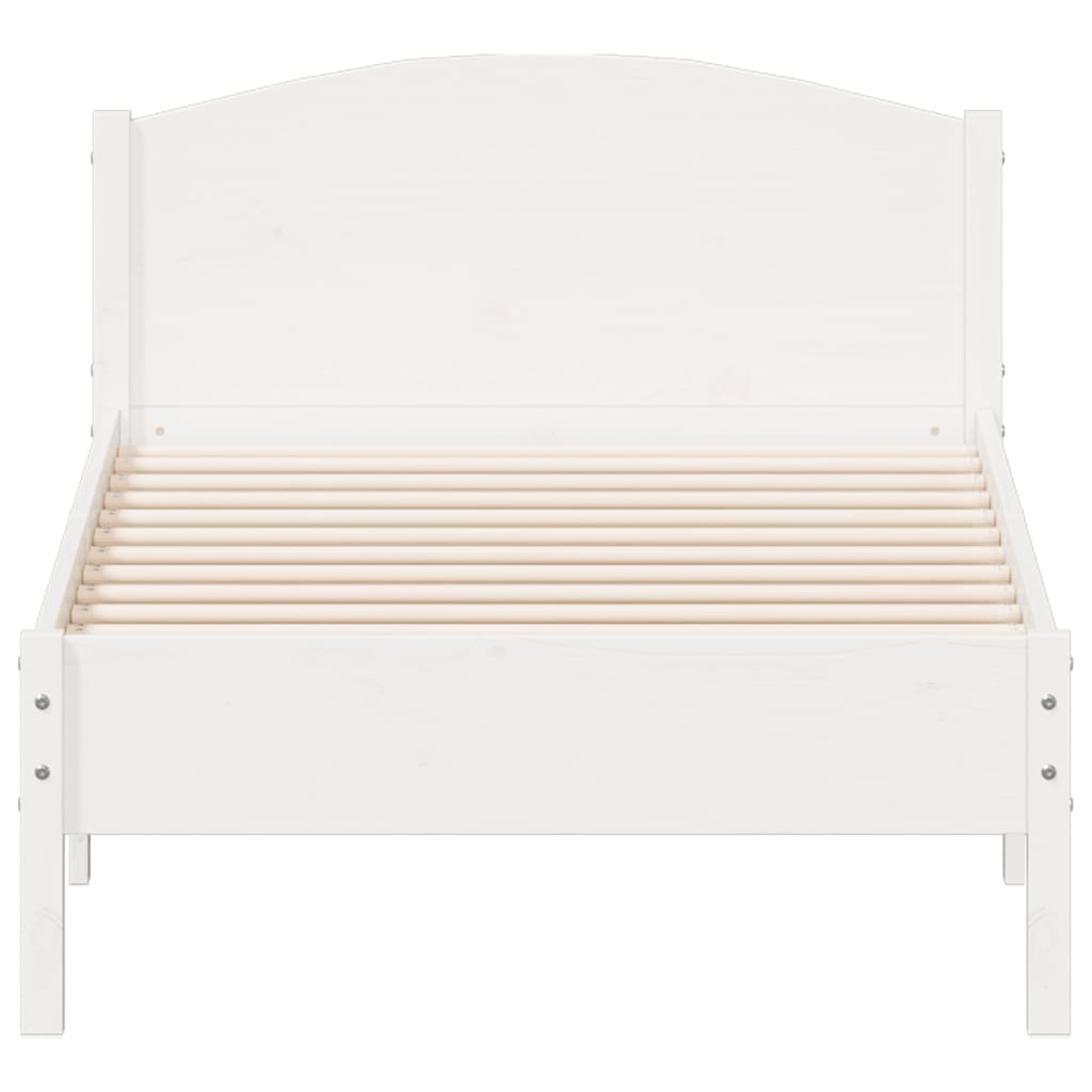 Cadre de lit sans matelas blanc 90x190 cm bois de pin massif