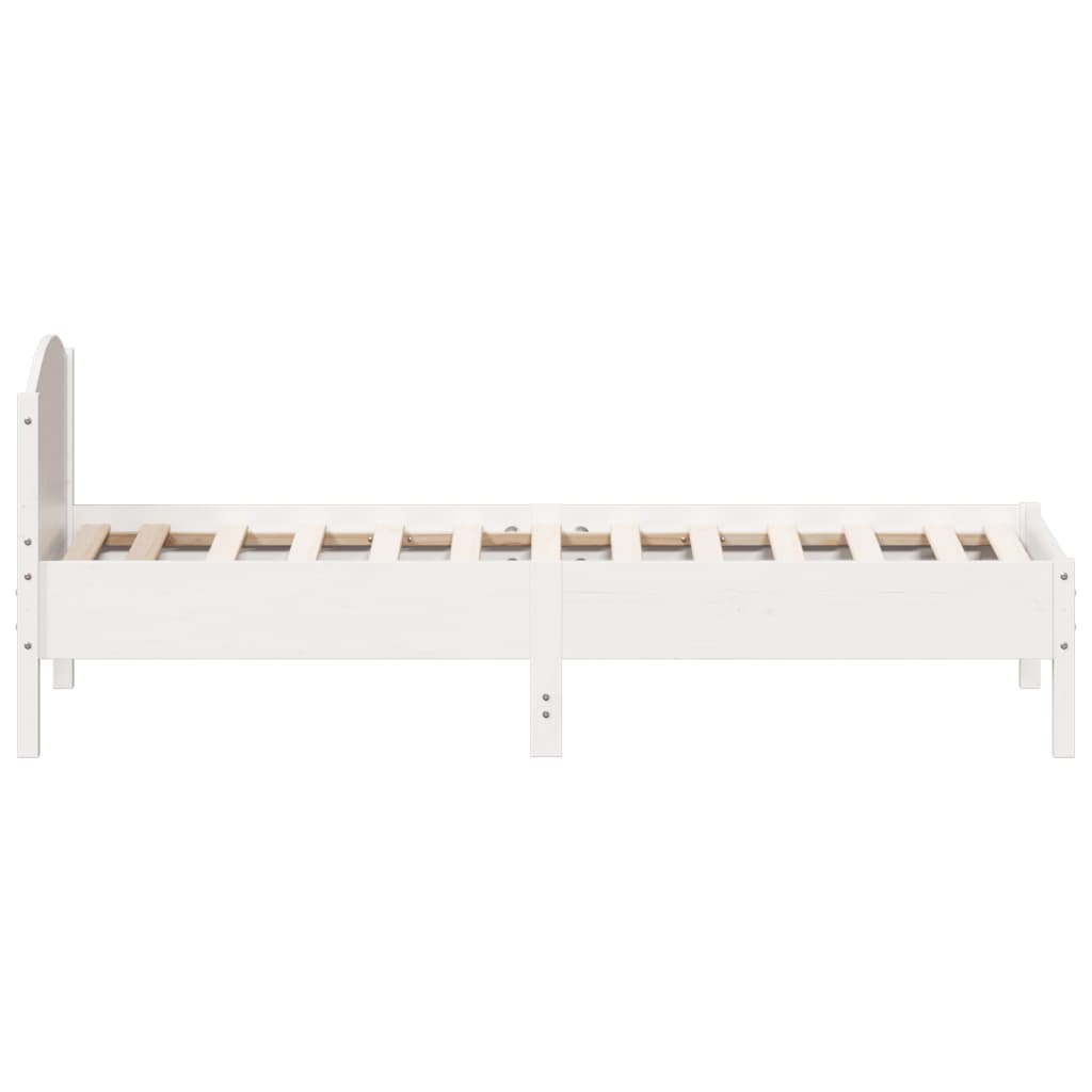 Cadre de lit sans matelas blanc 90x190 cm bois de pin massif