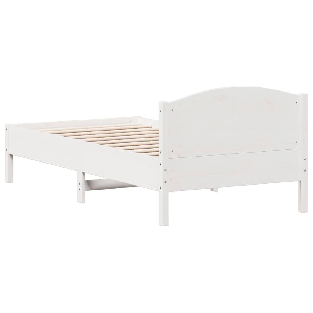 Cadre de lit sans matelas blanc 90x190 cm bois de pin massif