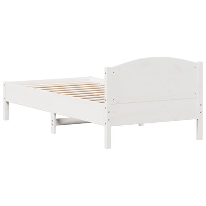 Cadre de lit sans matelas blanc 90x190 cm bois de pin massif