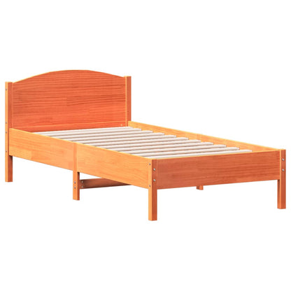 Cadre de lit sans matelas cire marron 90x190 cm bois pin massif