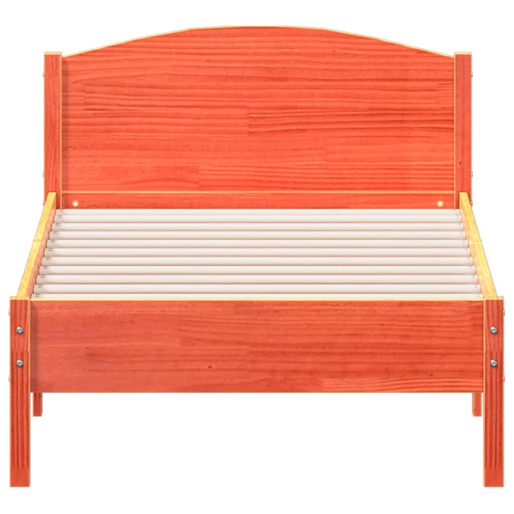 Cadre de lit sans matelas cire marron 90x190 cm bois pin massif