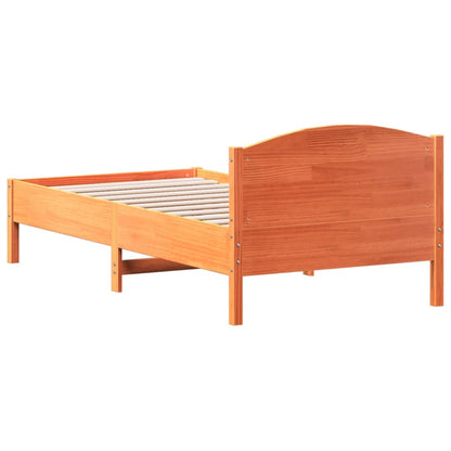 Cadre de lit sans matelas cire marron 90x190 cm bois pin massif