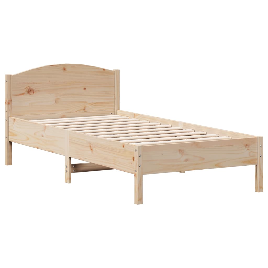 Cadre de lit sans matelas 75x190 cm bois de pin massif