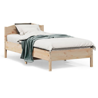 Cadre de lit sans matelas 75x190 cm bois de pin massif