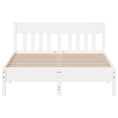 Cadre de lit sans matelas blanc 150x200 cm bois de pin massif