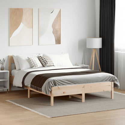 Cadre de lit sans matelas 140x200 cm bois massif de pin