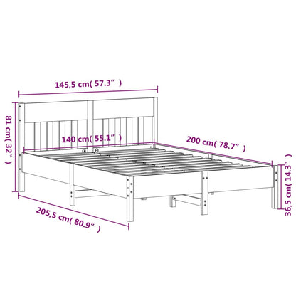 Cadre de lit sans matelas 140x200 cm bois massif de pin