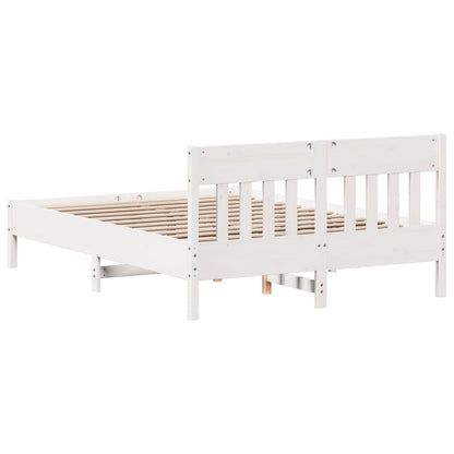 Cadre de lit sans matelas blanc 140x200 cm bois de pin massif