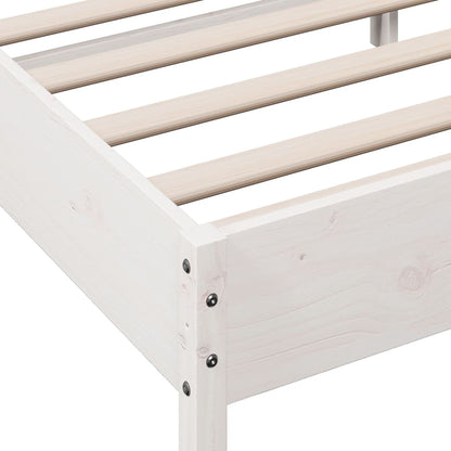 Cadre de lit sans matelas blanc 140x200 cm bois de pin massif