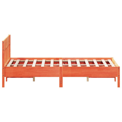 Cadre de lit sans matelas cire marron 140x200cm bois pin massif