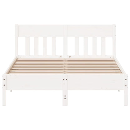 Cadre de lit sans matelas blanc 120x200 cm bois de pin massif