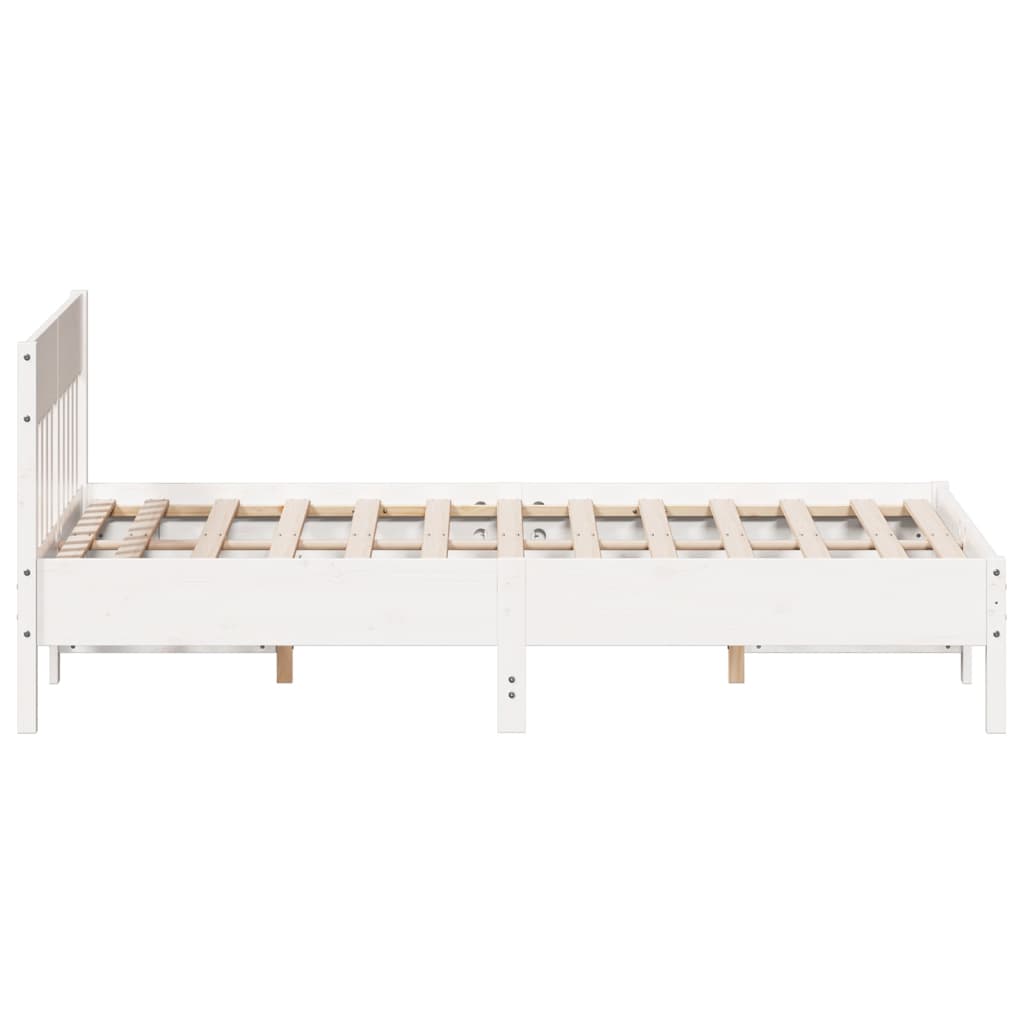 Cadre de lit sans matelas blanc 120x200 cm bois de pin massif