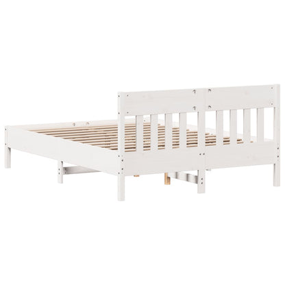 Cadre de lit sans matelas blanc 120x200 cm bois de pin massif