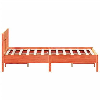 Cadre de lit sans matelas cire marron 120x200cm bois pin massif