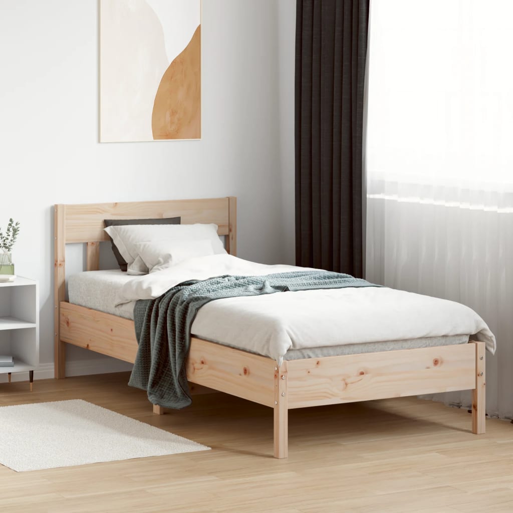 Cadre de lit sans matelas 100x200 cm bois massif de pin