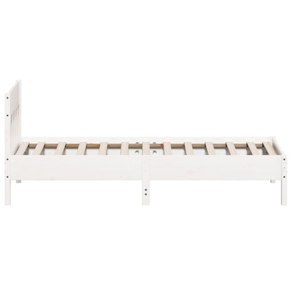 Cadre de lit sans matelas blanc 100x200 cm bois de pin massif