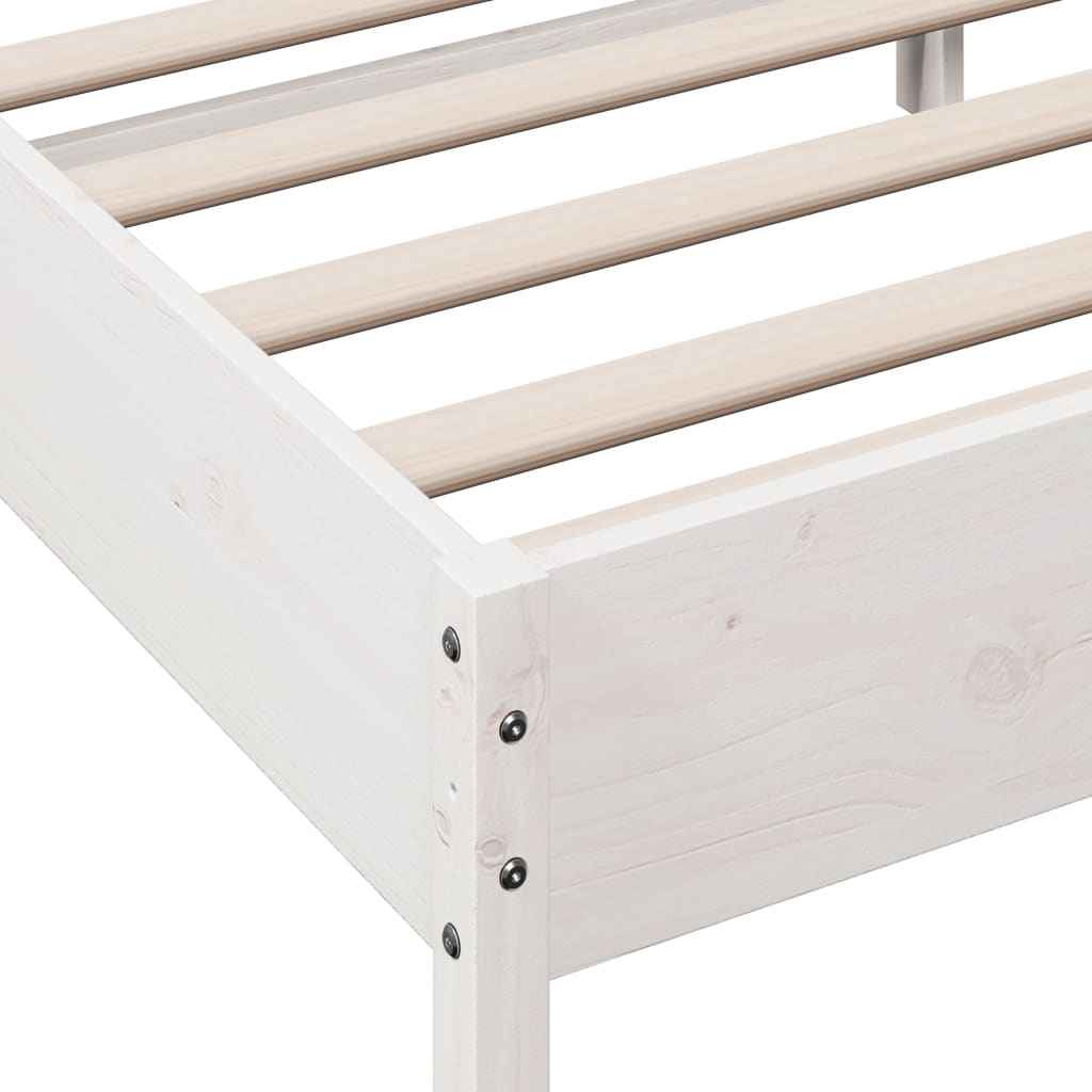 Cadre de lit sans matelas blanc 100x200 cm bois de pin massif