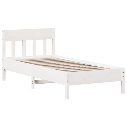 Cadre de lit sans matelas blanc 90x200 cm bois de pin massif