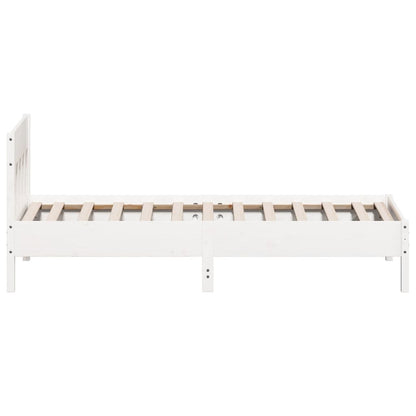 Cadre de lit sans matelas blanc 90x200 cm bois de pin massif