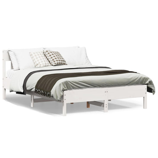 Cadre de lit sans matelas blanc 120x190 cm bois de pin massif