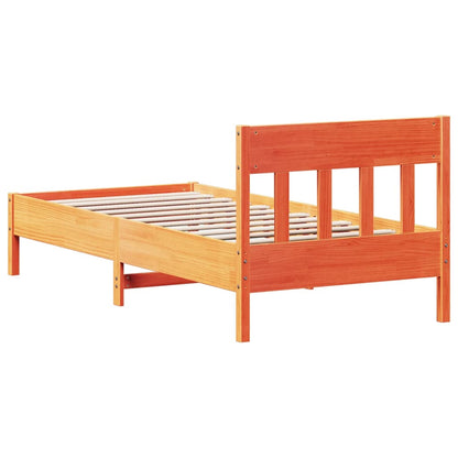 Cadre de lit sans matelas cire marron 90x190 cm bois pin massif