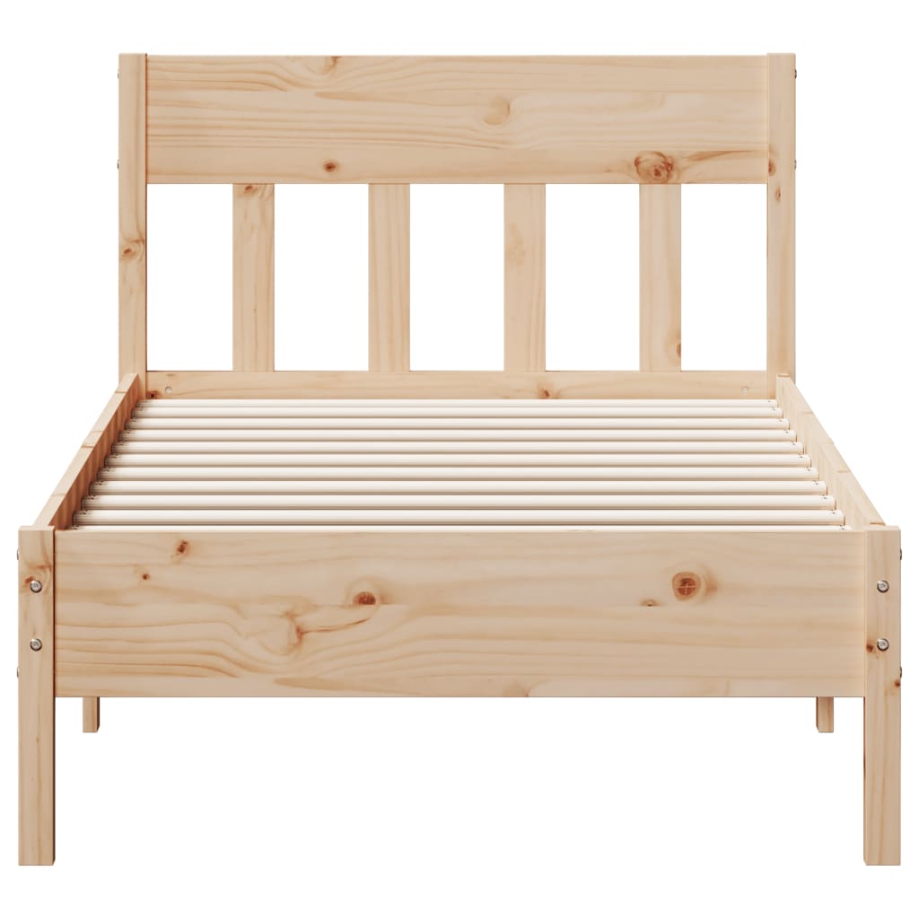 Cadre de lit sans matelas 75x190 cm bois de pin massif