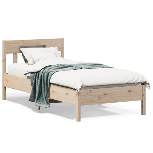 Cadre de lit sans matelas 75x190 cm bois de pin massif