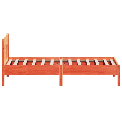 Cadre de lit sans matelas cire marron 75x190 cm bois pin massif