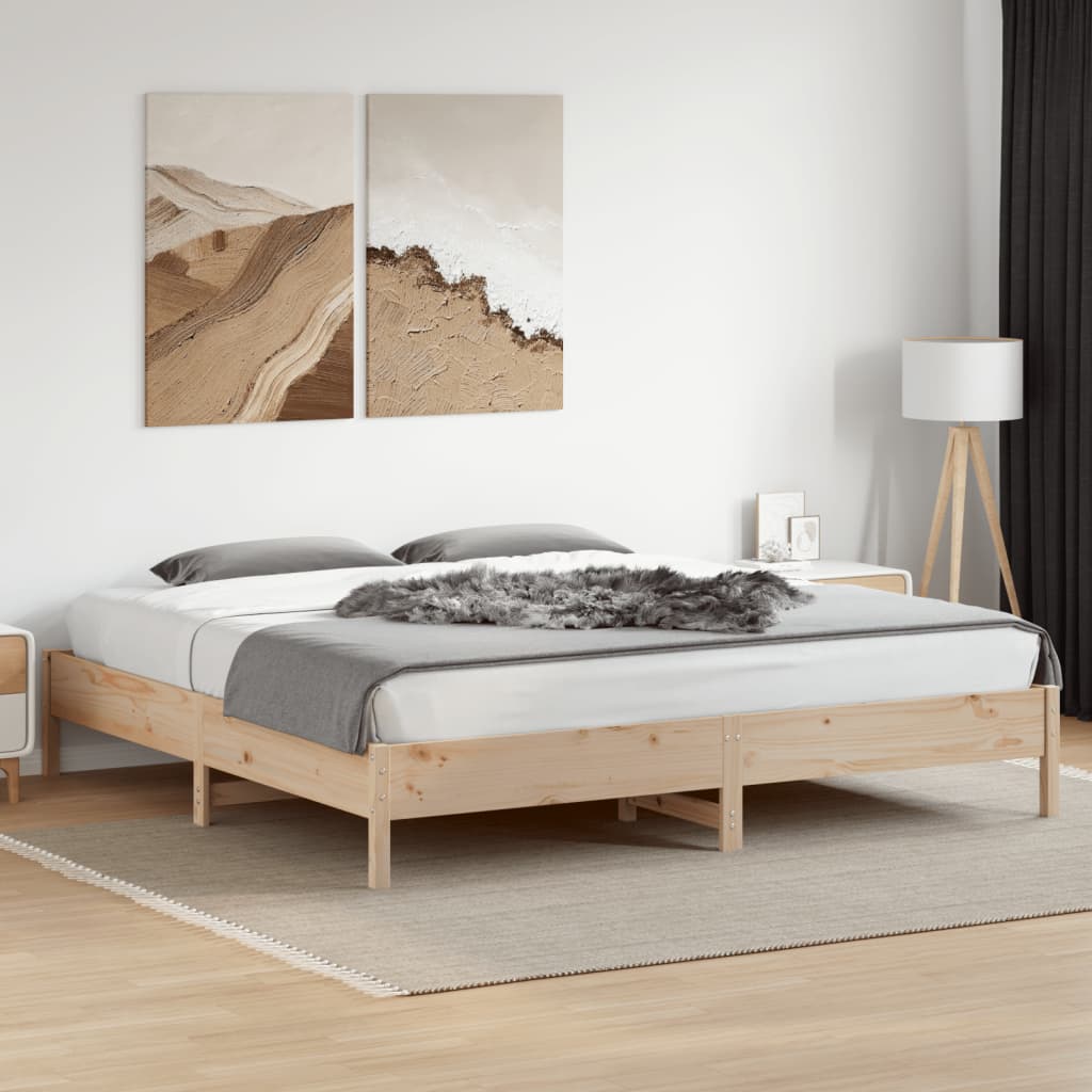 Cadre de lit sans matelas 200x200 cm bois massif de pin