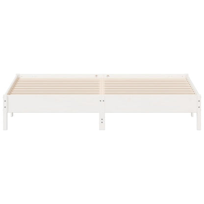 Cadre de lit sans matelas blanc 180x200 cm bois massif de pin