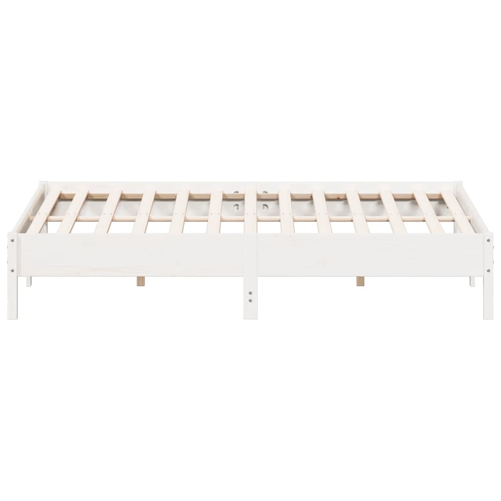 Cadre de lit sans matelas blanc 180x200 cm bois massif de pin