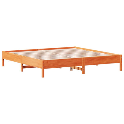 Cadre de lit sans matelas cire marron 180x200cm bois pin massif