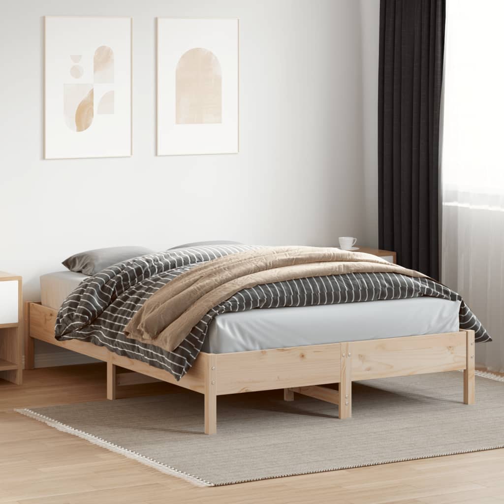 Cadre de lit sans matelas 160x200 cm bois massif de pin